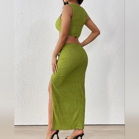 Electric Lime Skirt Set