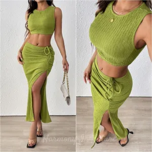Electric Lime Skirt Set