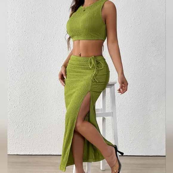 Electric Lime Skirt Set