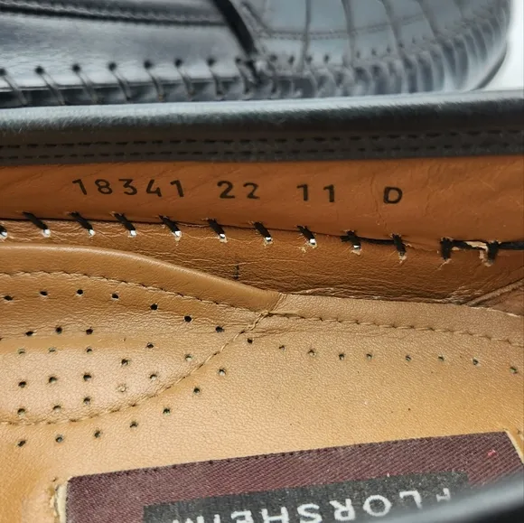 FLORSHEIM Weave Bridgeport Loafers Men’s Size 11D Black Style #18341