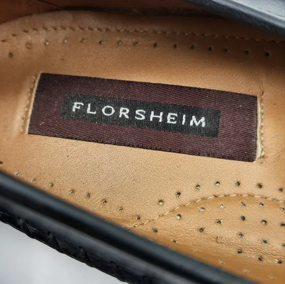 FLORSHEIM Weave Bridgeport Loafers Men’s Size 11D Black Style #18341