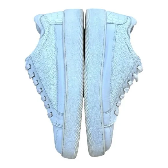 Free People Letterman White Leather Women's Platform Sneaker Shoes Size 40 / 9.5