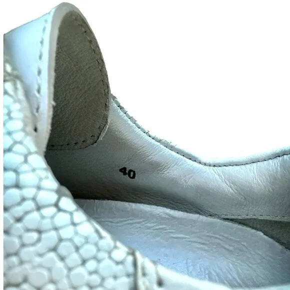 Free People Letterman White Leather Women's Platform Sneaker Shoes Size 40 / 9.5