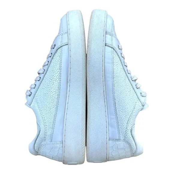 Free People Letterman White Leather Women's Platform Sneaker Shoes Size 40 / 9.5