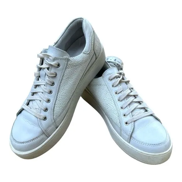 Free People Letterman White Leather Women's Platform Sneaker Shoes Size 40 / 9.5
