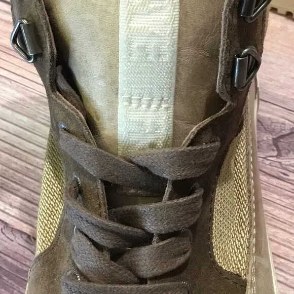 Frye Gia Lug Trail Sneaker Boots High Top Platform Tan Brown 6