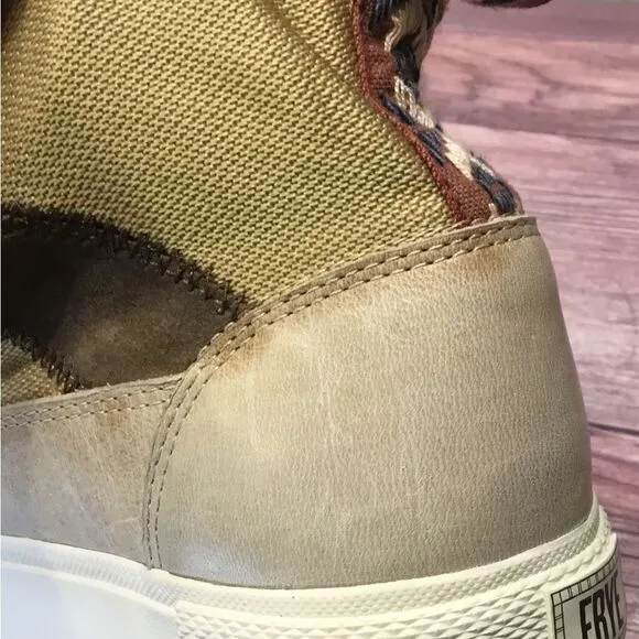 Frye Gia Lug Trail Sneaker Boots High Top Platform Tan Brown 6