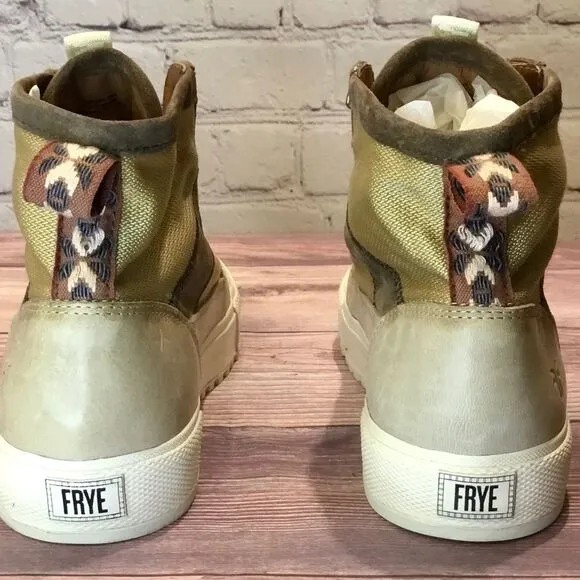Frye Gia Lug Trail Sneaker Boots High Top Platform Tan Brown 6