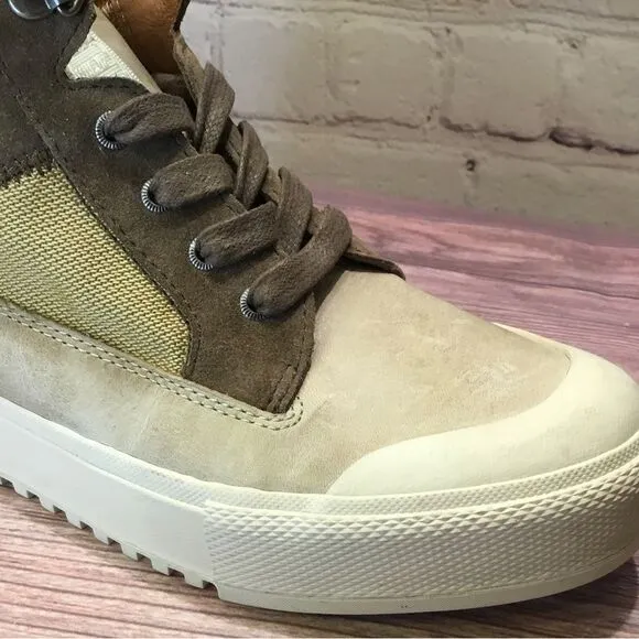 Frye Gia Lug Trail Sneaker Boots High Top Platform Tan Brown 6