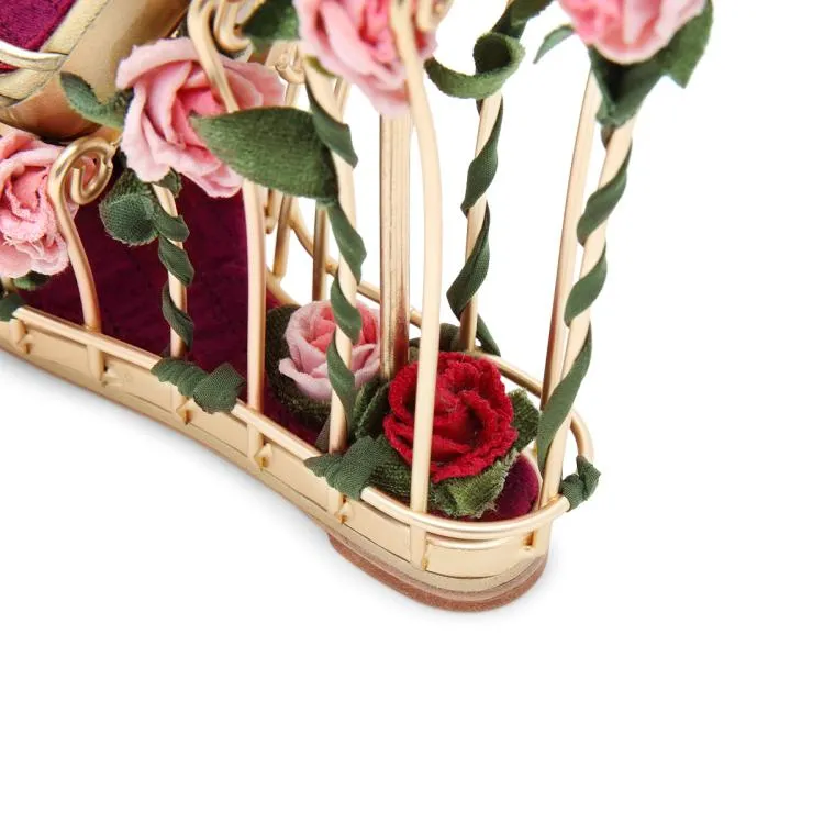 Gilded Birdcage Rose Heels Women Sandals