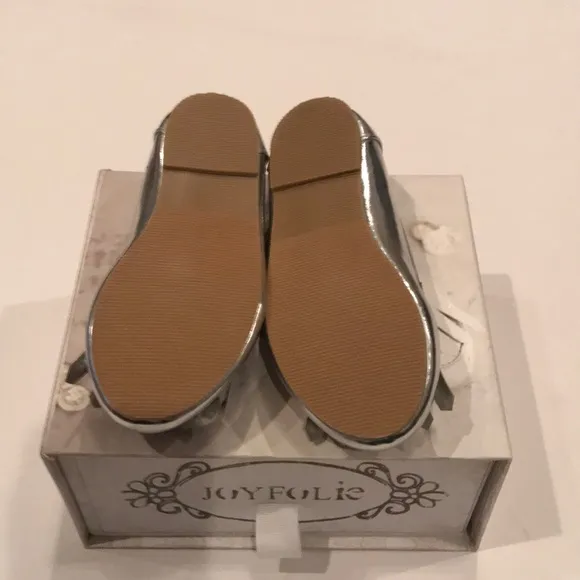 Girls silver loafers