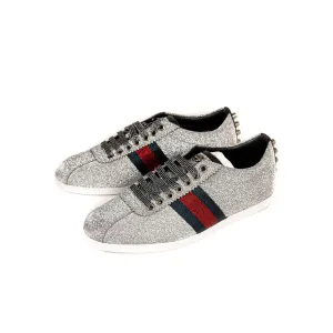 Gucci Glitter Web Sneaker With Studs