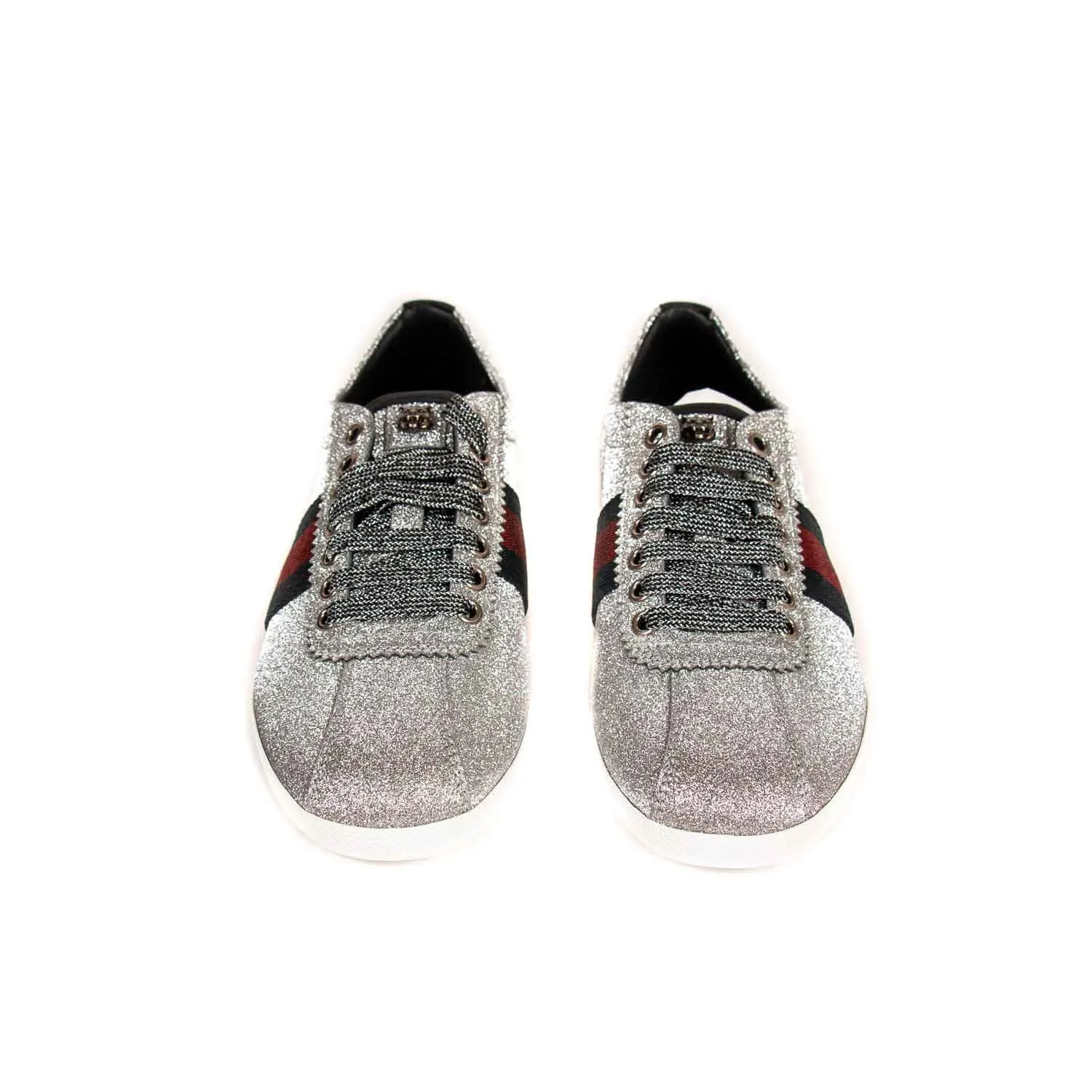 Gucci Glitter Web Sneaker With Studs