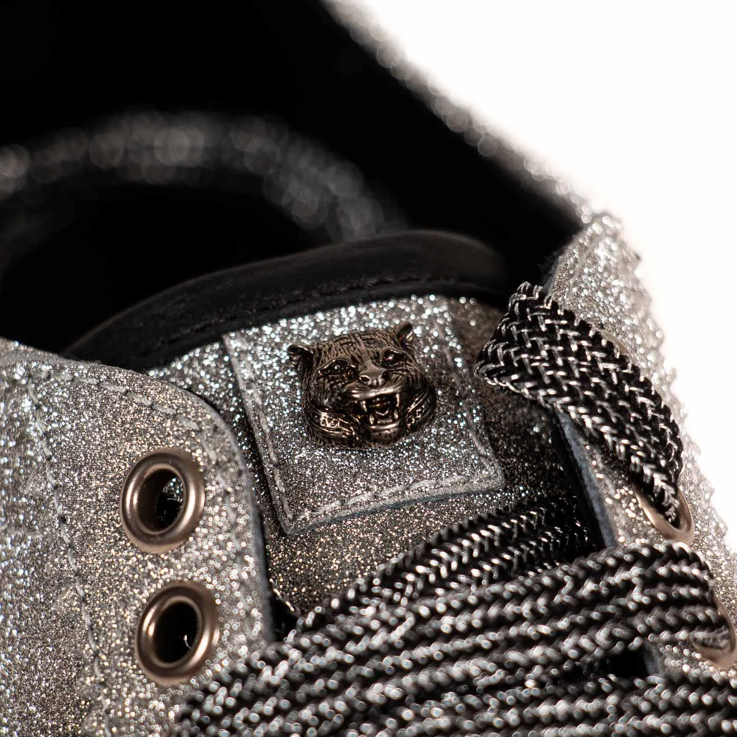 Gucci Glitter Web Sneaker With Studs