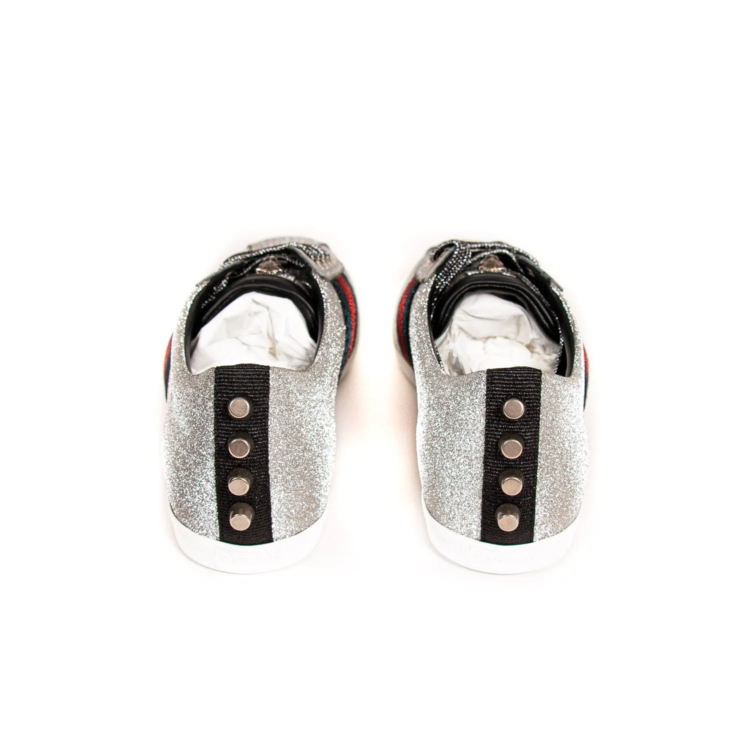 Gucci Glitter Web Sneaker With Studs