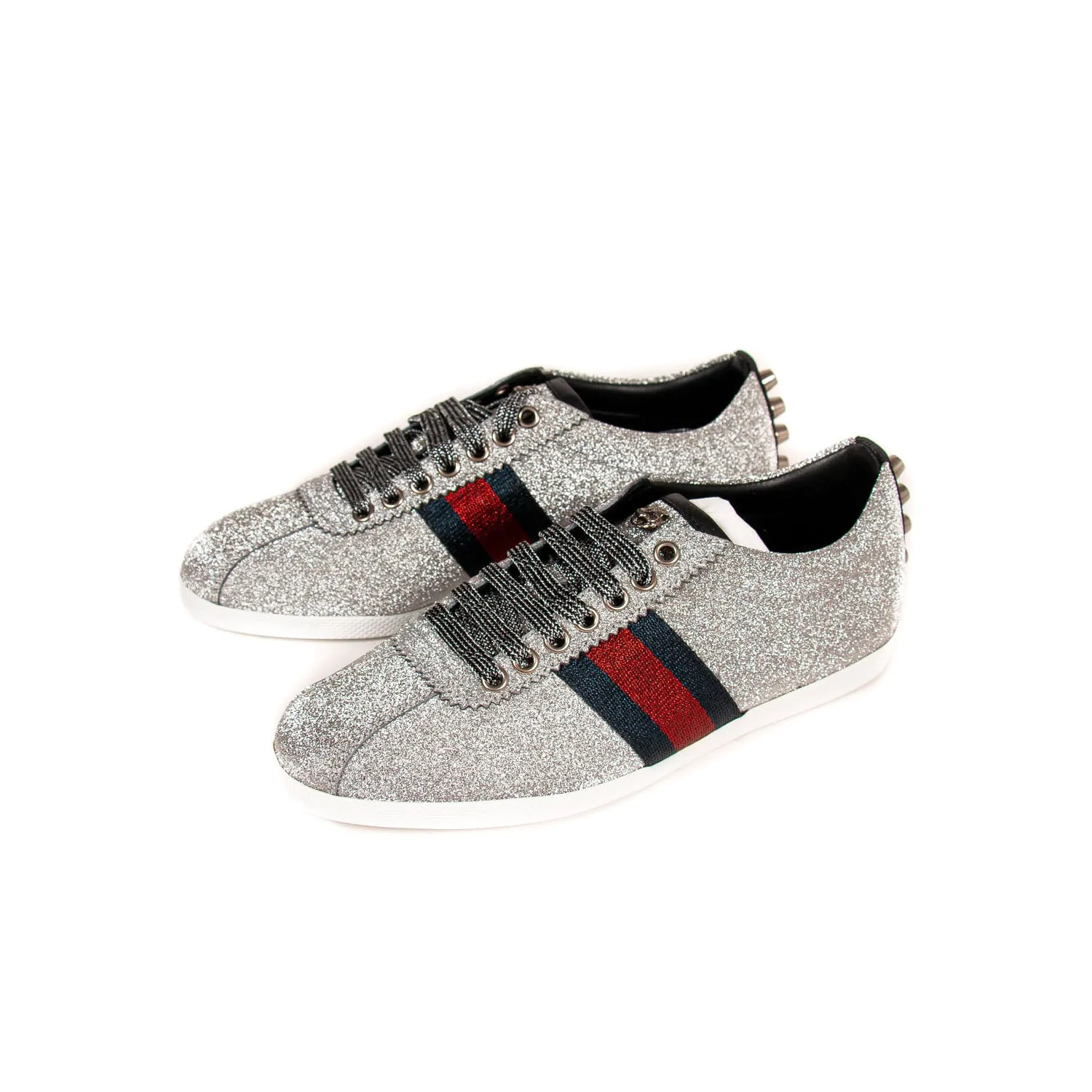 Gucci Glitter Web Sneaker With Studs