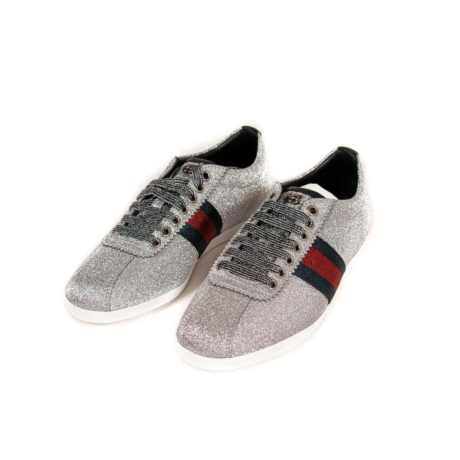 Gucci Glitter Web Sneaker With Studs