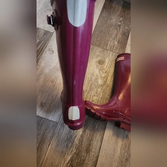 Hunter Girls Burgundy Rain Boots