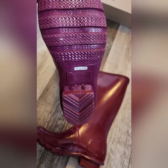 Hunter Girls Burgundy Rain Boots