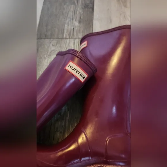 Hunter Girls Burgundy Rain Boots