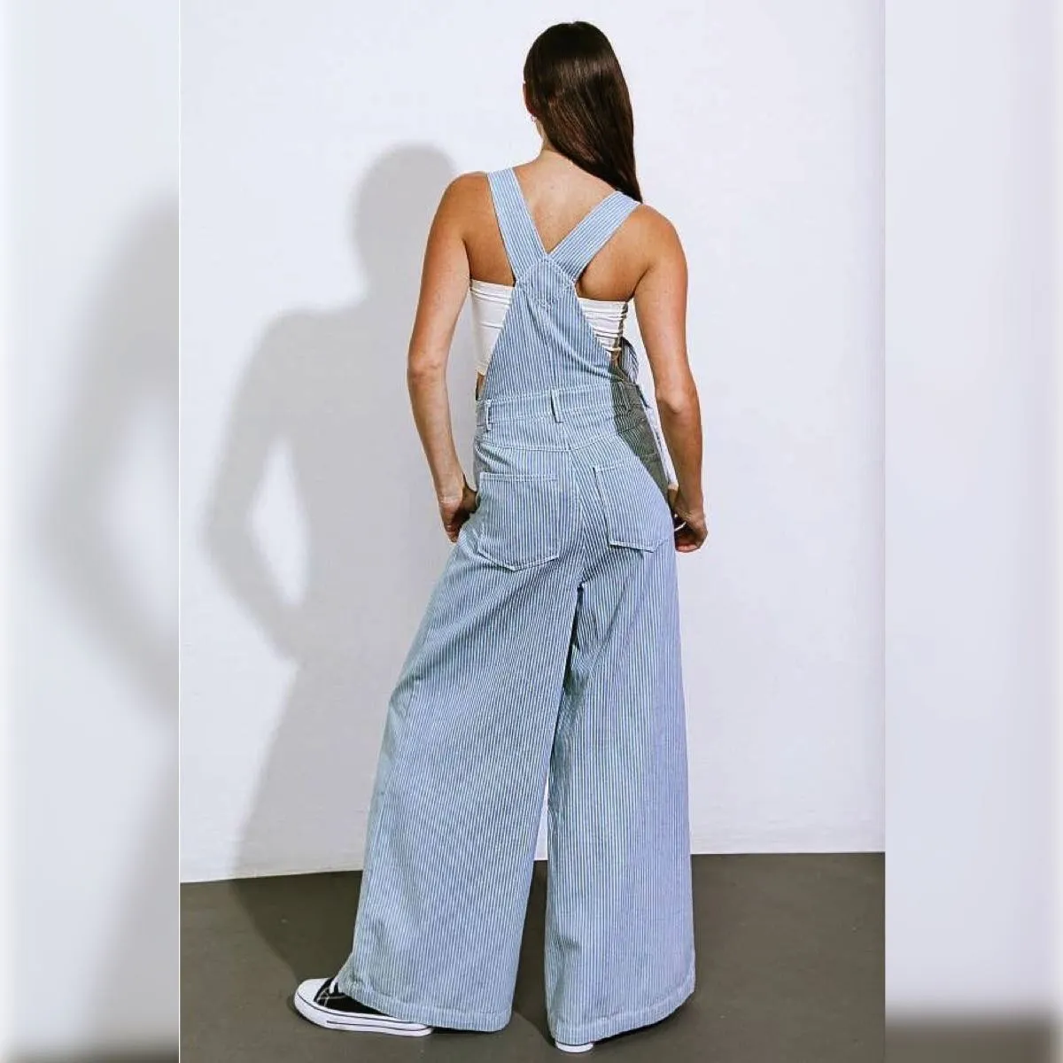 Indigo Striped Overalls