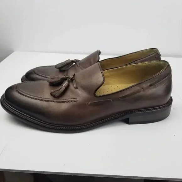 J &amp; M Men's Comfy Brown Sheepskin Loafers Sz 8M