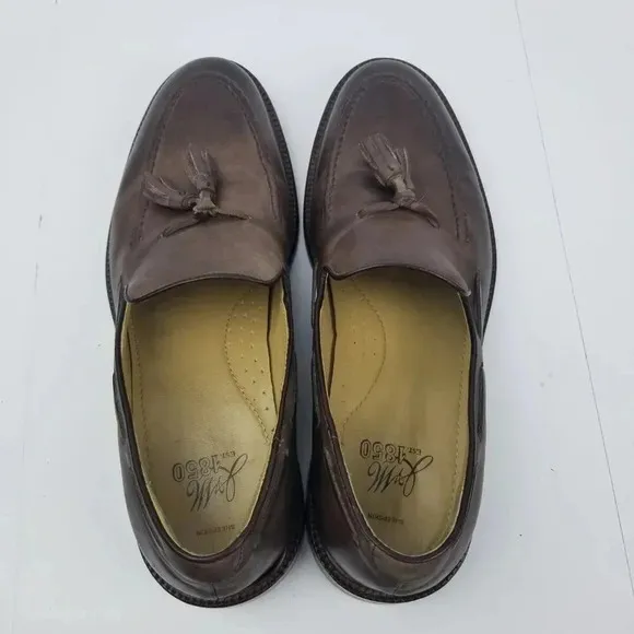 J &amp; M Men's Comfy Brown Sheepskin Loafers Sz 8M