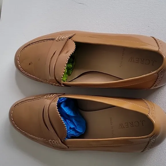J. Crew Biella loafers Sz 9.5 Patent Leather Tan