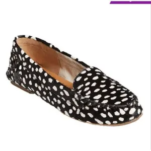 Jack Rogers | Black &amp; White Dot Mille Calf Hair Moccasin-Women's Sz 7.5, MP $148