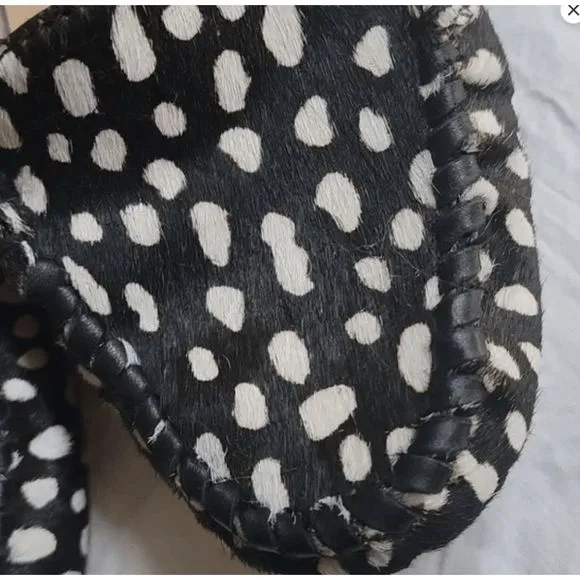 Jack Rogers | Black &amp; White Dot Mille Calf Hair Moccasin-Women's Sz 7.5, MP $148