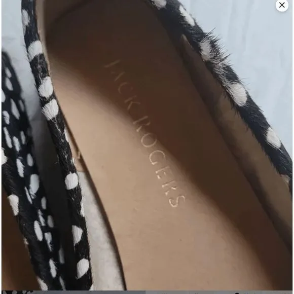 Jack Rogers | Black &amp; White Dot Mille Calf Hair Moccasin-Women's Sz 7.5, MP $148