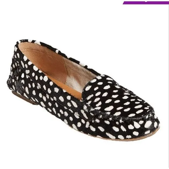 Jack Rogers | Black &amp; White Dot Mille Calf Hair Moccasin-Women's Sz 7.5, MP $148