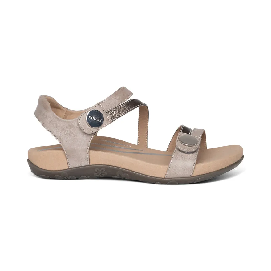 Jess Adjustable Quarter Strap Sandal - Smoke - SE216