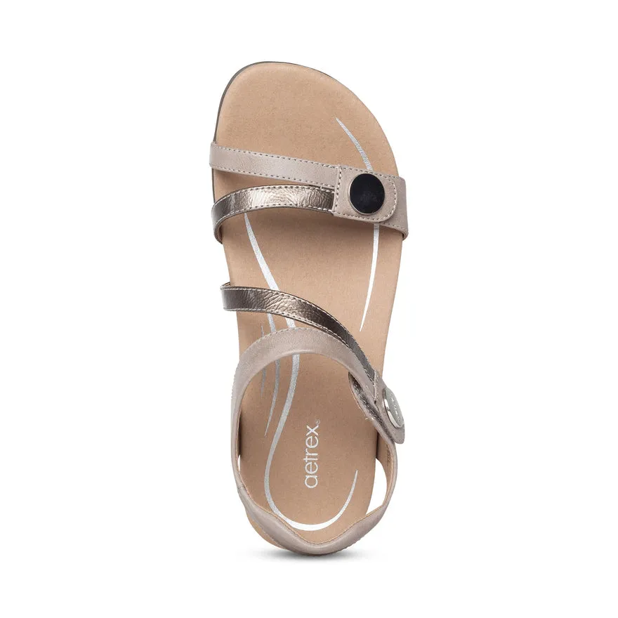 Jess Adjustable Quarter Strap Sandal - Smoke - SE216