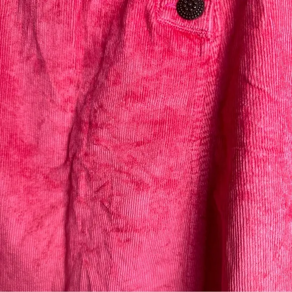 Just Cavalli Coral Corduroy Cotton Viscose Metal Button Detail Fit&amp;Flare Skirt 4