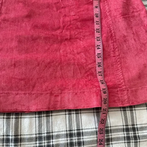 Just Cavalli Coral Corduroy Cotton Viscose Metal Button Detail Fit&amp;Flare Skirt 4
