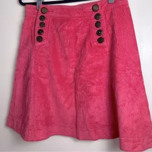 Just Cavalli Coral Corduroy Cotton Viscose Metal Button Detail Fit&amp;Flare Skirt 4