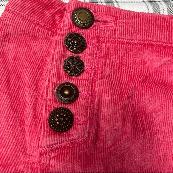 Just Cavalli Coral Corduroy Cotton Viscose Metal Button Detail Fit&amp;Flare Skirt 4