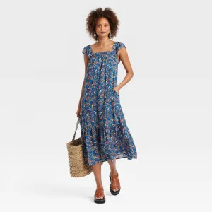 Knox Rose Women's Flutter Short Sleeve A-Line Dress