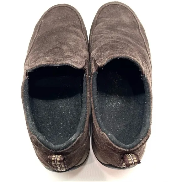 L.L. Bean Comfort Moc Suede Leather Slip On Shoes Brown Sz 9