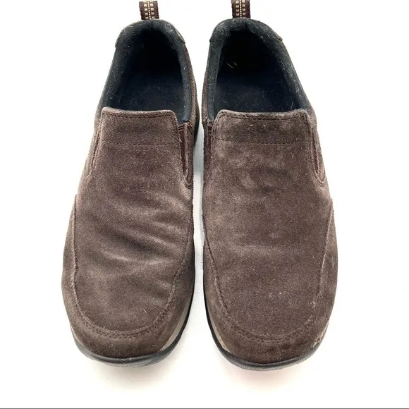 L.L. Bean Comfort Moc Suede Leather Slip On Shoes Brown Sz 9