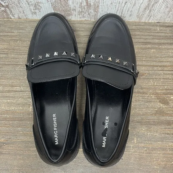 Marc Fisher Black Studded Loafers Men’s Size 9.5