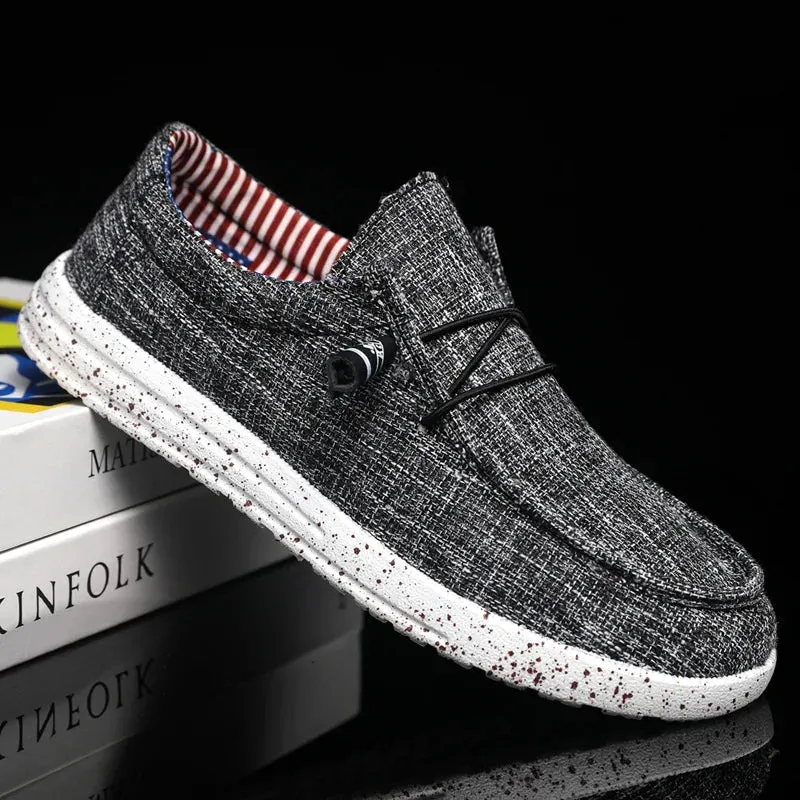 Men casual shoes slip on canvas loafers comfortable walking flats for man dude soft moccasins sneakers Summer