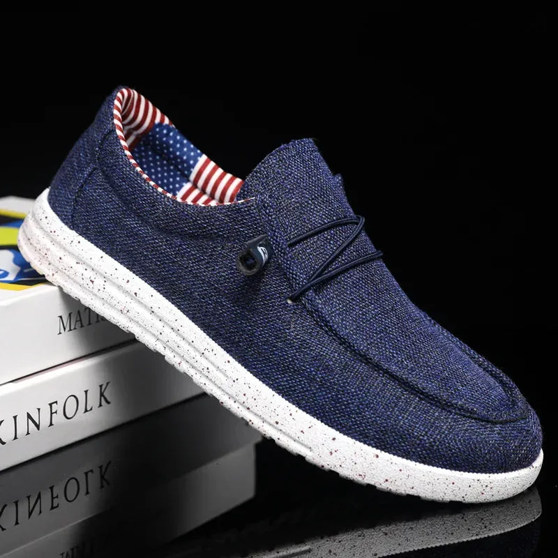 Men casual shoes slip on canvas loafers comfortable walking flats for man dude soft moccasins sneakers Summer