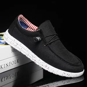 Men casual shoes slip on canvas loafers comfortable walking flats for man dude soft moccasins sneakers Summer