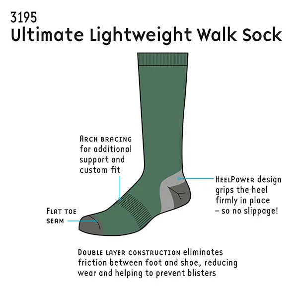 Men's Lightweight Double Layer Walking Sock - 3195