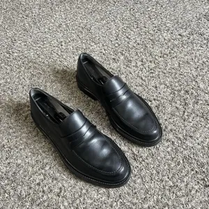 Mephisto Air Jet Leather Penny Loafers Men US 9 Black Slip-On 100% Caoutchouc