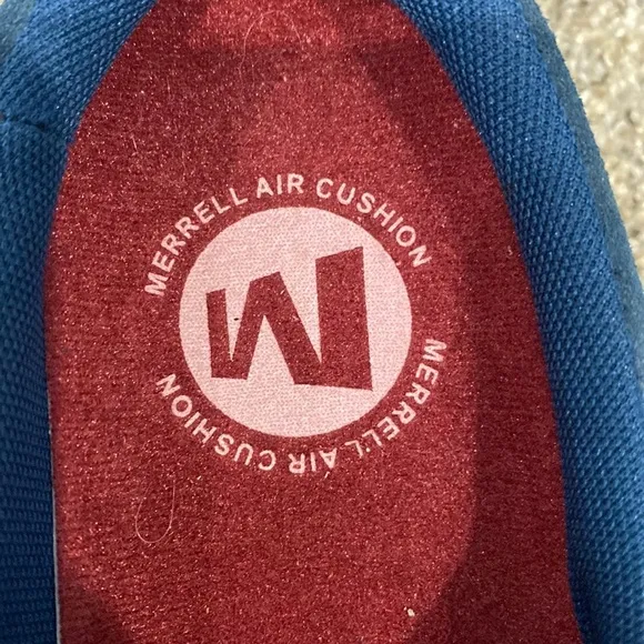 Merrell Air Cushion Blue Loafers with Red Soles - Size 8