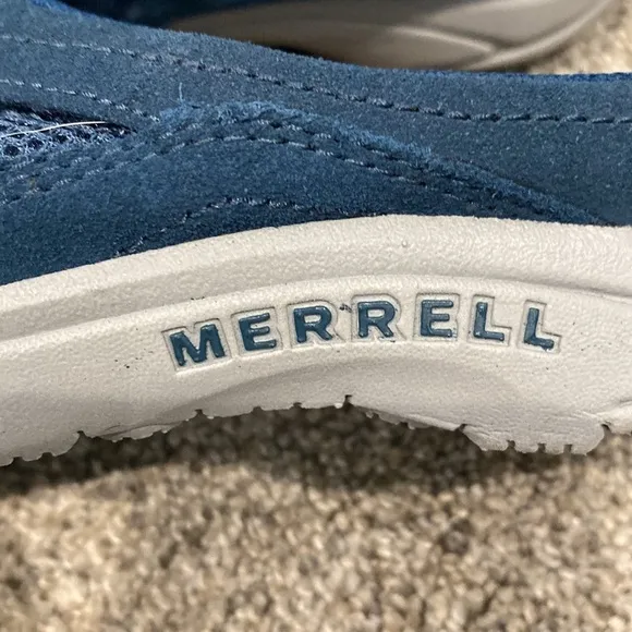 Merrell Air Cushion Blue Loafers with Red Soles - Size 8