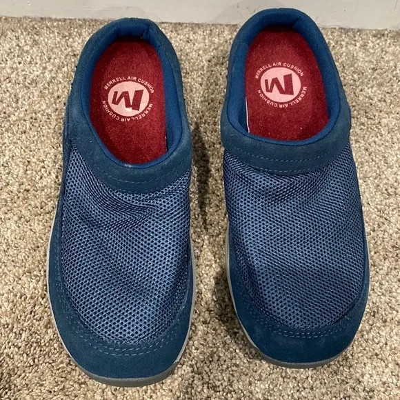 Merrell Air Cushion Blue Loafers with Red Soles - Size 8